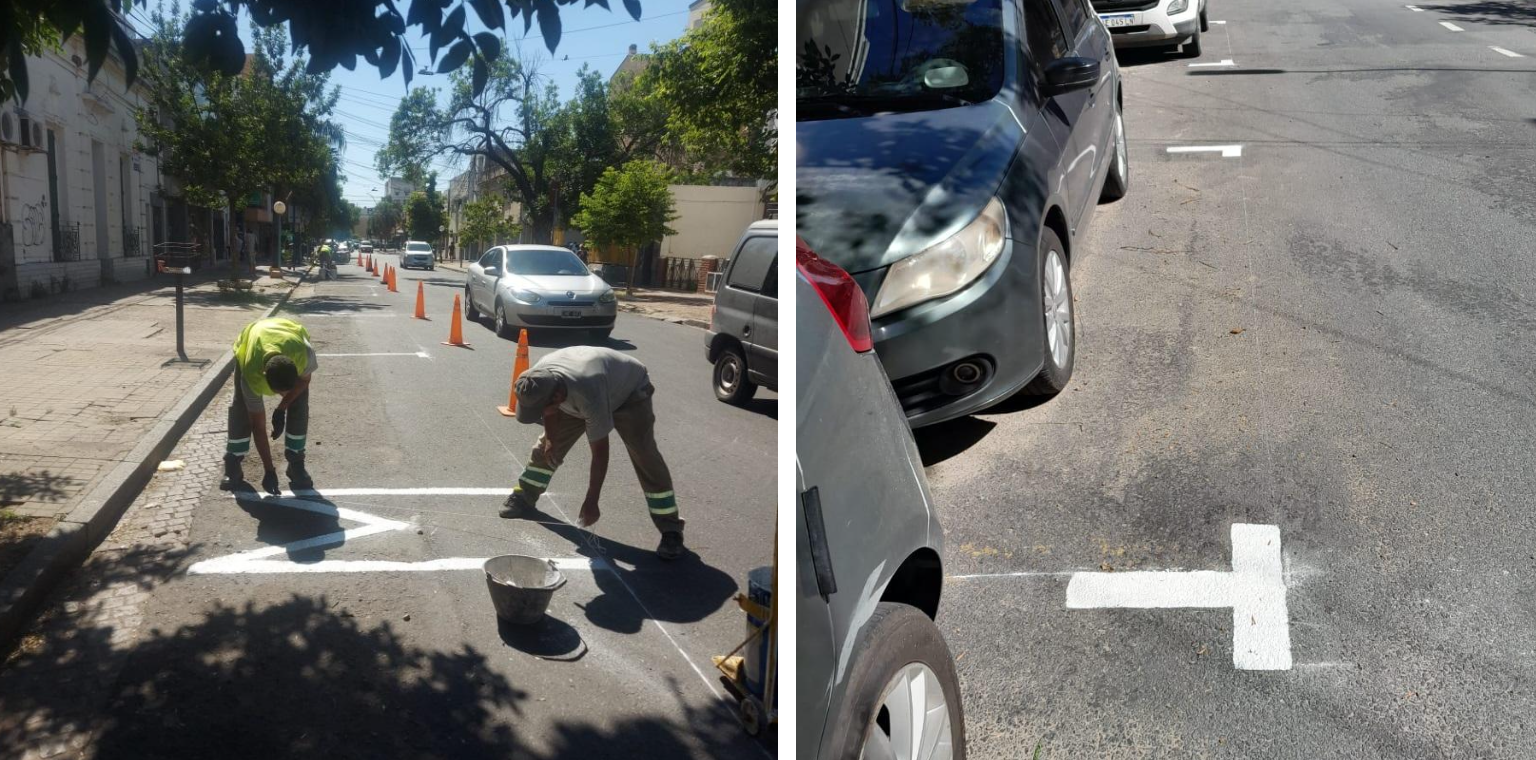 El Municipio ya pintó las dársenas del Estacionamiento Social Asistido.